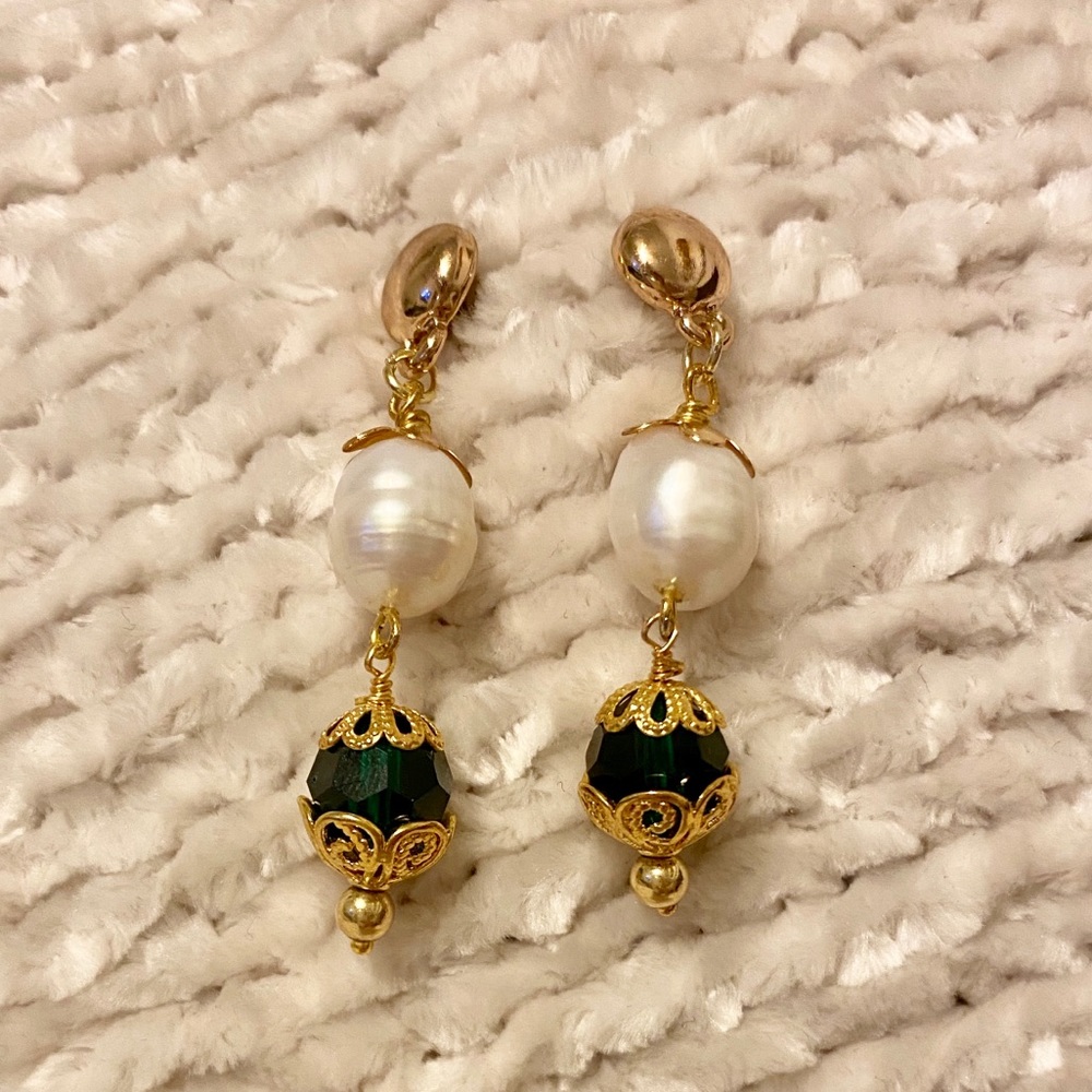 Handcrafted Vintage & Pearl Earrings